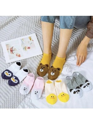 Footmania 5" Çift Kadın Sevimli Görünmez Babet Çoraplar Seti