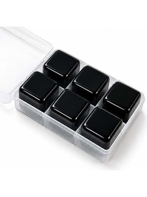 Tr Paslanmaz Çelik Viski Taşı 6'li Set - 9,5x6,2cm