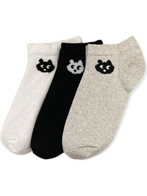 Footmania 3”çift Kedi Desenli Kadın Patik Çorap Seti