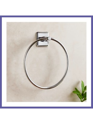 Nida Yuvarlak Metal Yapışkanlı Banyo Havluluk Nıda