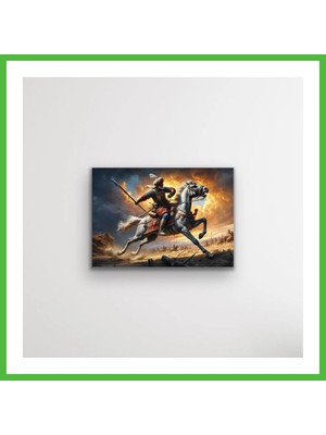 Bezos Atlı Osmanlı Askeri Kanvas Tablo 70X100CM Arz