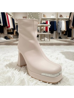 Guja  Deri Kadın Bot 26K414 Fermuarlı 2,5 cm Platform 9 cm Topuklu