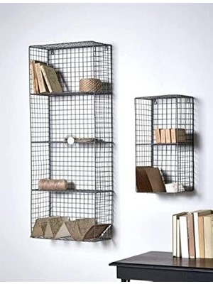 Tr Metal Duvar Rafı Dekoratif Kitaplık 2 ‘li Set WD260