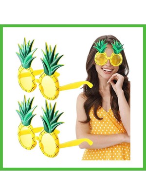 Bezos Tropikal Hawaii Ananas Şekilli Parti Gözlüğü 9.5 x 14 cm Arz