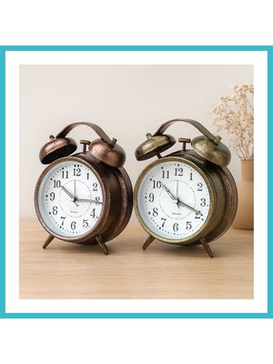 Defne Store Çift Zilli Metal Masa Çalar Saat (10 Cm) Dfnbez