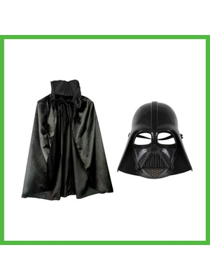 Bezos Çocuk Boy Yıldız Savaşları Star Wars Darth Vader Maskesi ve 90 cm Pelerin Seti Siyah Arz