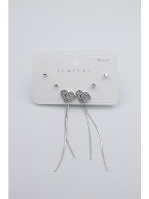 MiraLive Çoklu Set Küpe - Gümüş