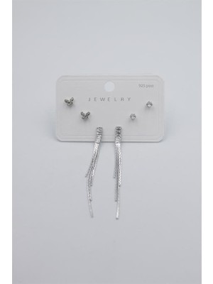 MiraLive Çoklu Set Küpe - Gümüş