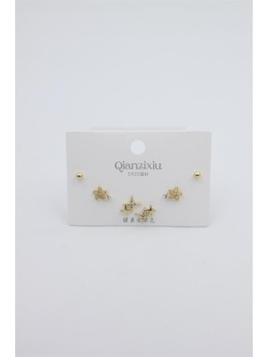 MiraLive Çoklu Set Küpe - Altın