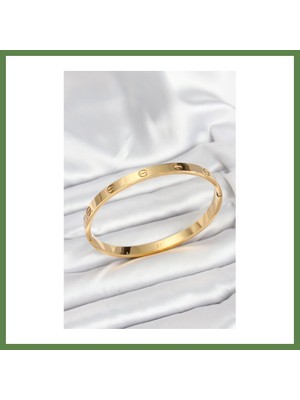Bezos 316L Çelik Gold Renk 65 mm Kadın Kelepçe Bileklik HB006
