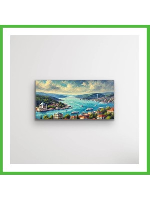 Bezos Istanbul Boğaz Manzarası Kanvas Tablo 60X120CM Arz