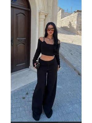 Miss Beyoğlu Compak Penye Şardonlu Eşofman Pantolonu