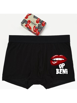 Modacix Öp Beni Erkek Kutulu Boxer-Erkek Sevgiliye Hediye-Eşe Hediye Iç Giyim - Eğlenceli Baksır