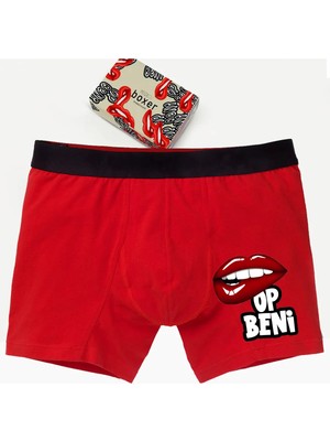 Modacix Öp Beni Erkek Kutulu Boxer-Erkek Sevgiliye Hediye-Eşe Hediye Iç Giyim - Eğlenceli Baksır