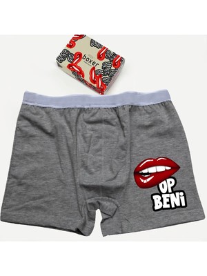 Modacix Öp Beni Erkek Kutulu Boxer-Erkek Sevgiliye Hediye-Eşe Hediye Iç Giyim - Eğlenceli Baksır