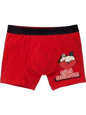 Modacix Erkek Eşe Hediye - Evllik Yıldönümü - Doğum Günü - Sevgililer Günü Hediyesi Eşimi Seviyorum Boxer