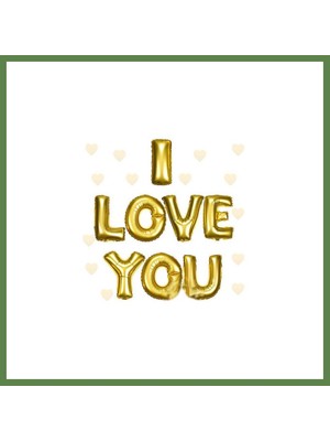 Bezos I Love You Folyo Balon Altın Renk 35 cm HB006