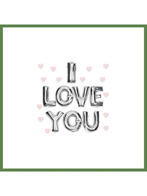 Bezos I Love You Folyo Balon Gümüş Renk 35 cm HB006