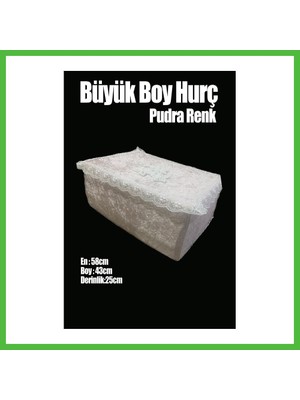 Bezos Çeyizlik Büyük Tek Hurç Çiçekli, Kadife Tek Hurç Çeyizlik Dantelli Hurç, Pudra Büyük Boy Hurç Arz