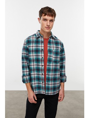 Mudo Erkek Mavi Ekoseli Regular Fit Gömlek
