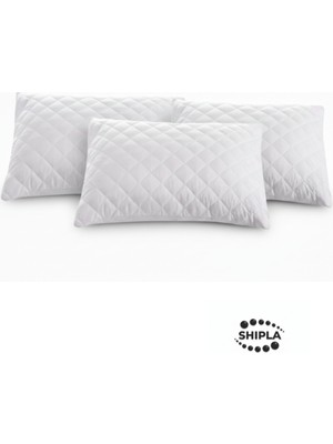 Shipla Home 3 Adet 50X70 cm Kapitone Desenli Fermuarlı Tela Yastık Koruyucu Alez