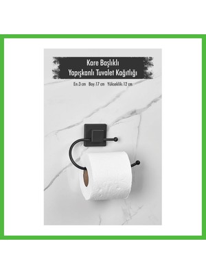 Bezos Yapışkanlı Kare Başlıklı Siyah Tuvalet Kağıtlığı Arz