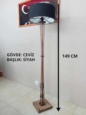 Tr Ahşap Lambader Ceviz Renk Aydınlatma