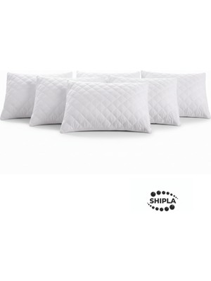 Shipla Home 6 Adet 50X70 cm Kapitone Desenli Fermuarlı Tela Yastık Koruyucu Alez