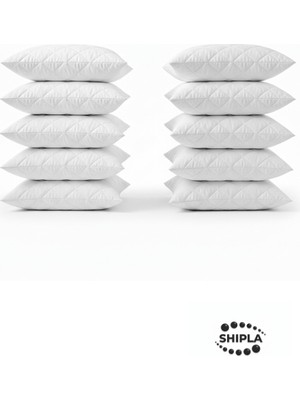 Shipla Home 10 Adet 50X70 cm Kapitone Desenli Fermuarlı Tela Yastık Koruyucu Alez