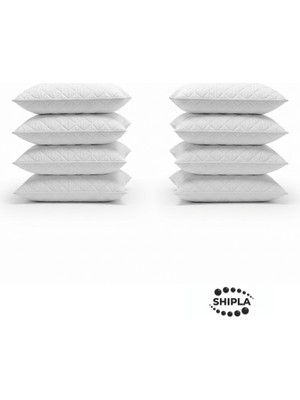 Shipla Home 8 Adet 50X70 cm Kapitone Desenli Fermuarlı Tela Yastık Koruyucu Alez