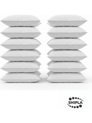 Shipla Home 12 Adet 50X70 cm Kapitone Desenli Fermuarlı Tela Yastık Koruyucu Alez