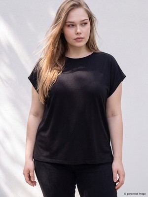 LC Waikiki Lcw Curve Siyah Büyük Beden Oversize Bluz