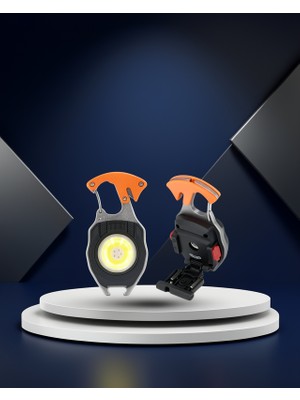 Ecruz Mini LED Lamba 7 Işık Modu USB Şarjlı Anahtarlık