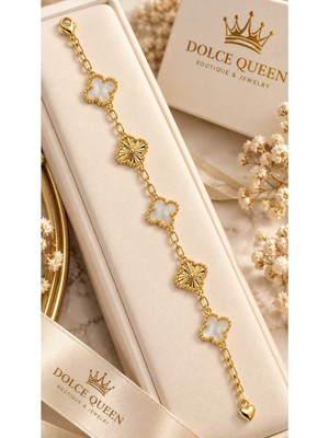 Dolce Queen Xuping Yonca Detaylı Çelik Kadın Bileklik