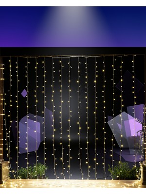 Ecruz 4 Metre Şelale LED Işık Perde Yılbaşı Dekor
