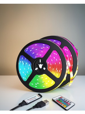 Ecruz Şerit LED 10 Metre Sese Duyarlı USB Beslemeli