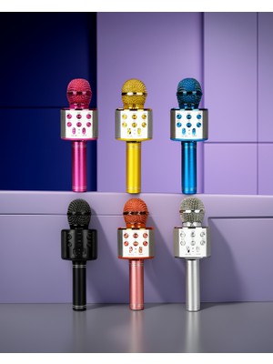 Ecruz Kablosuz Karaoke Mikrofon USB ve Aux Girişli Yüksek Ses Kalitesi