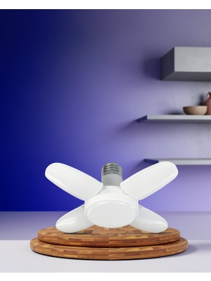 Ecruz 4 Kollu Pervane LED Ampül 60 Watt 6000 Lumen