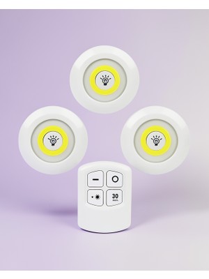 Ecruz Kablosuz LED Spot Lamba Seti 3'lü