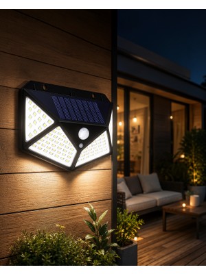 Ecruz Güneş Enerjili Bahçe Lambası 100 LED Hareket Sensörlü