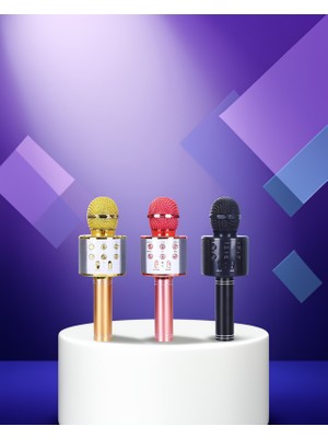Ecruz Taşınabilir Karaoke Mikrofon Bluetooth USB Aux