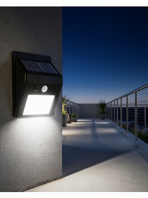 Ecruz Güneş Enerjili 20 LED Duvar Lambası