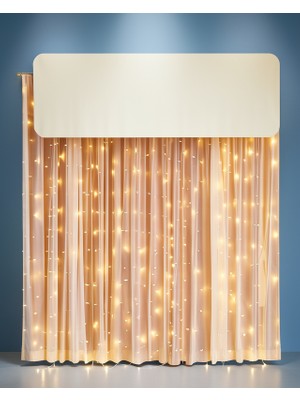 Ecruz 3x3 Metre Şelale Tasarım LED Perde Işık Sıcak Beyaz