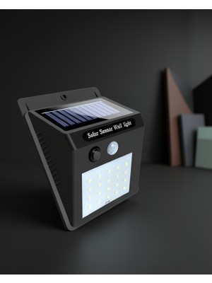 Ecruz Güneş Enerjili Hareket Sensörlü Duvar Lambası 20 LED