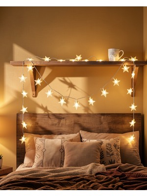 Ecruz LED Yıldız Zinciri 5 Metre Sabit Beyaz Işık