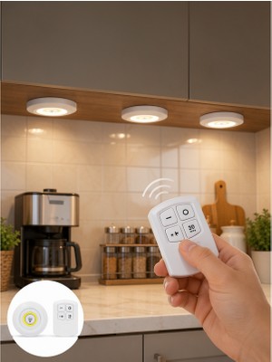 Ecruz LED Lamba 3'lü Uzaktan Kumandalı Kablosuz