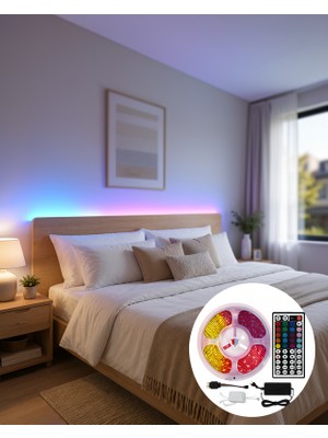 Ecruz 5050 Smd Rgb LED Şerit 5 Metre Uzaktan Kumandalı UCZZ5MTVLED-5