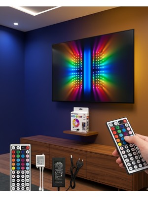 Ecruz Rgb LED Şerit 5 Metre Uzaktan Kumandalı 5050