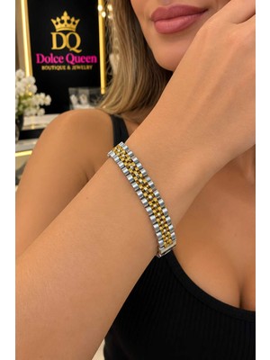 Dolce Queen Xuping Çift Renkli Çelik Kordon Model Kadın Bileklik