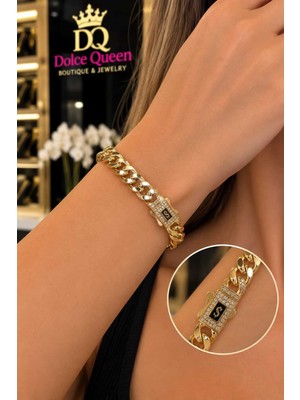 Dolce Queen Xuping Kilit Model Işıltılı Taşlı Çelik Kadın Bileklik